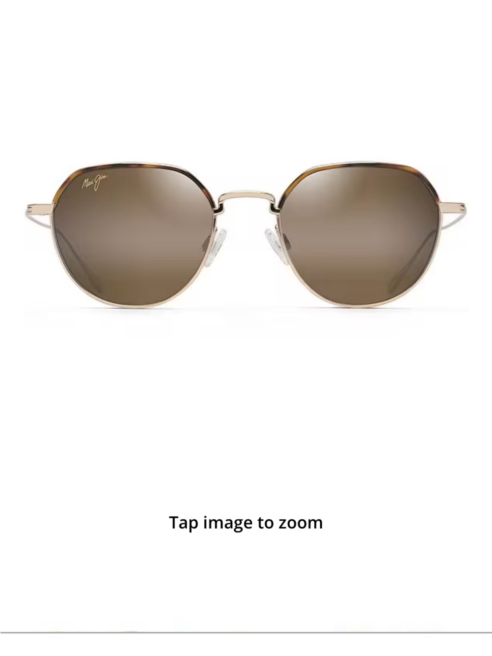 Maui Jim Gold Frame Brown Gradient Round Sunglasses